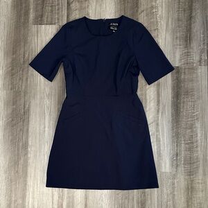 J. Crew Tollegno 1900 Italian Bi-Stretch Wool Blend Short Sleeve Mini Dress - 6
